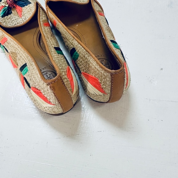 Tory Burch Geraldine Raffia Flats -  beige Flats, Shoes 5.5 M - Picture 6 of 8